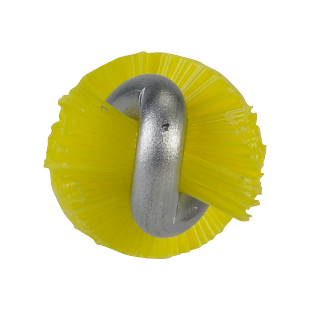 Yellow Vikan® Stainless Steel Tube Brush with Stiff Polyester Bristles & Polypropylene Handle - 0.4" Dia. x 19.7" L
