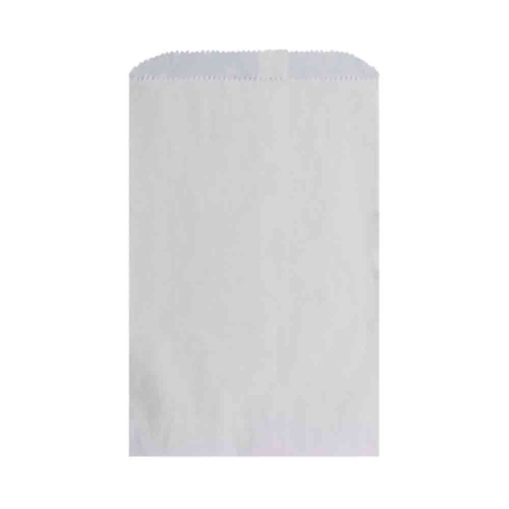 12" W x 15" L Flat White Kraft Paper Merchandise Bags Case of 1000