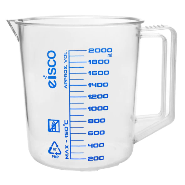 2000mL Clear PMP Short Form Graduated Measuring Pitcher