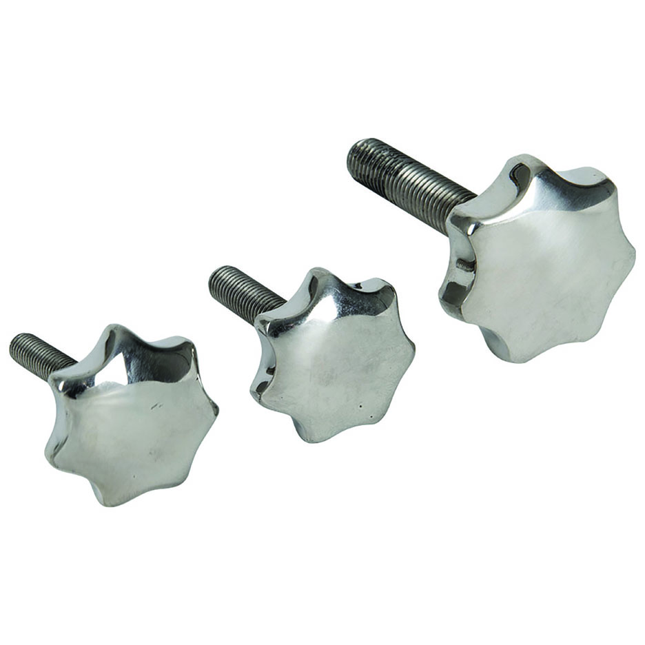 Solid Stainless Steel Star Knobs with Threaded Stud U.S. Plastic Corp.