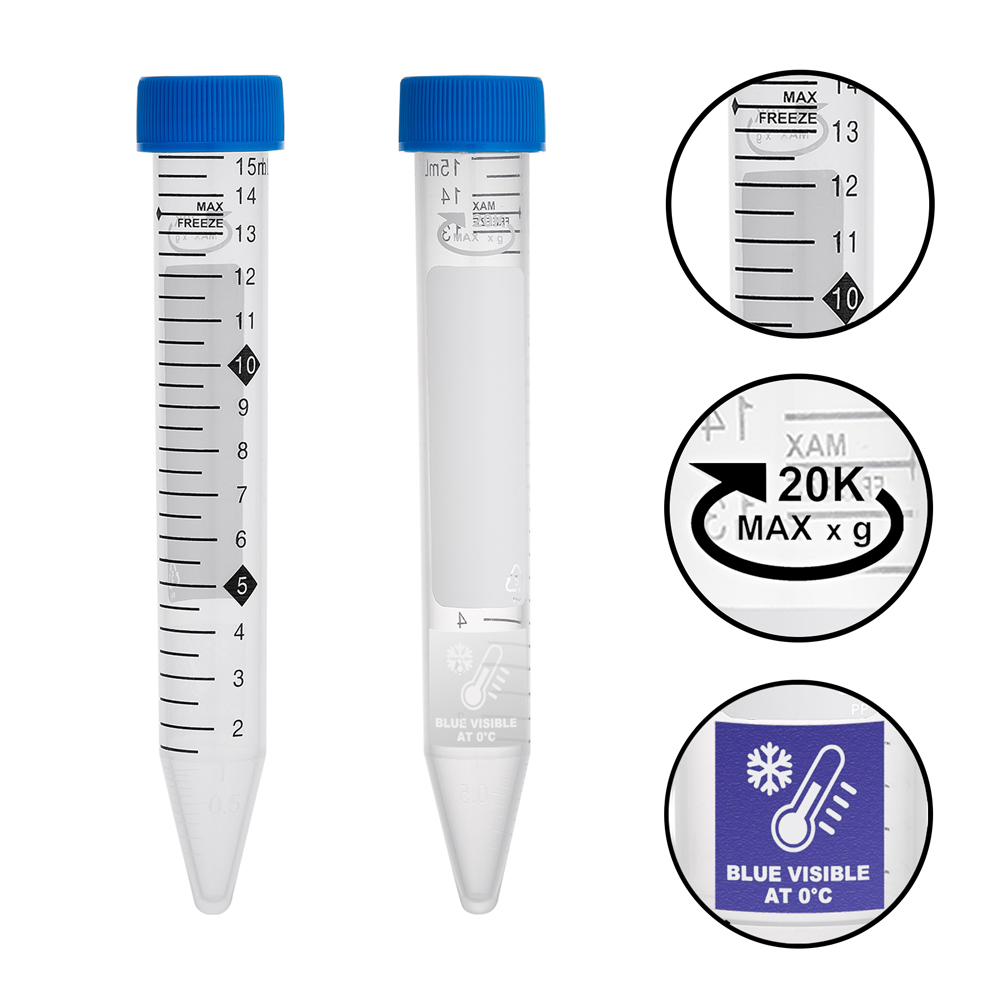 15mL ProSeries™ Sterile Clear Polypropylene Centrifuge Tube with Blue ...