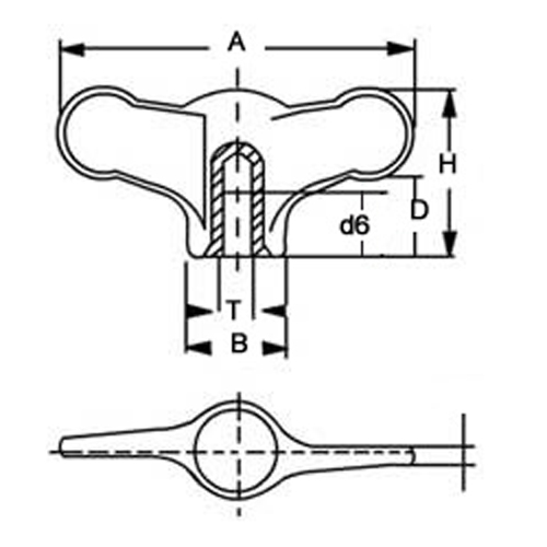Solid Stainless Steel Wing Knobs with Tapped Holes