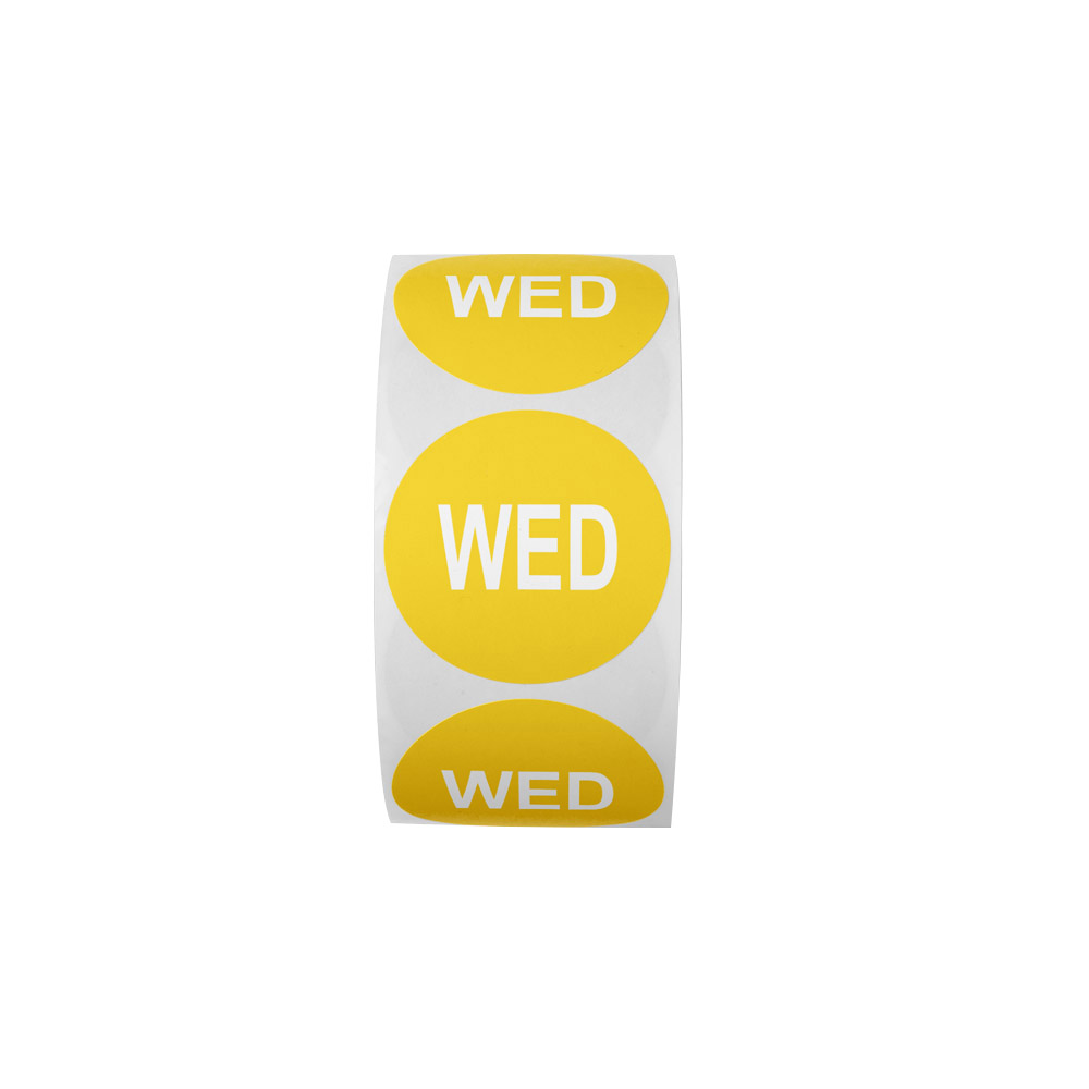 "Wed" Round Paper Label with Yellow Background - 2" Dia.
