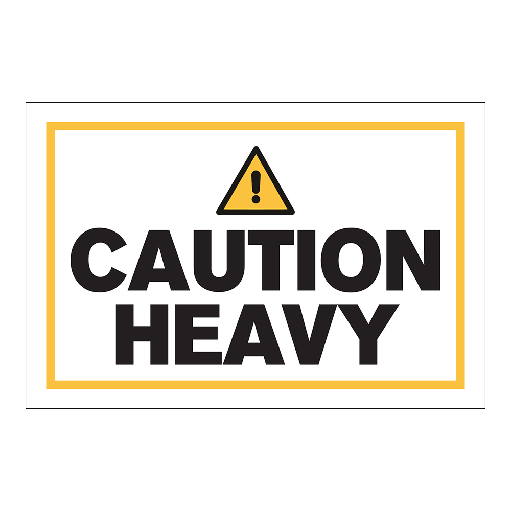 "Caution" Rectangular Labels