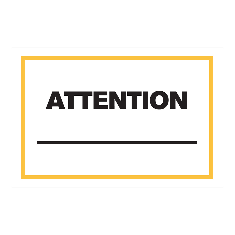 "Attention" Rectangular Labels