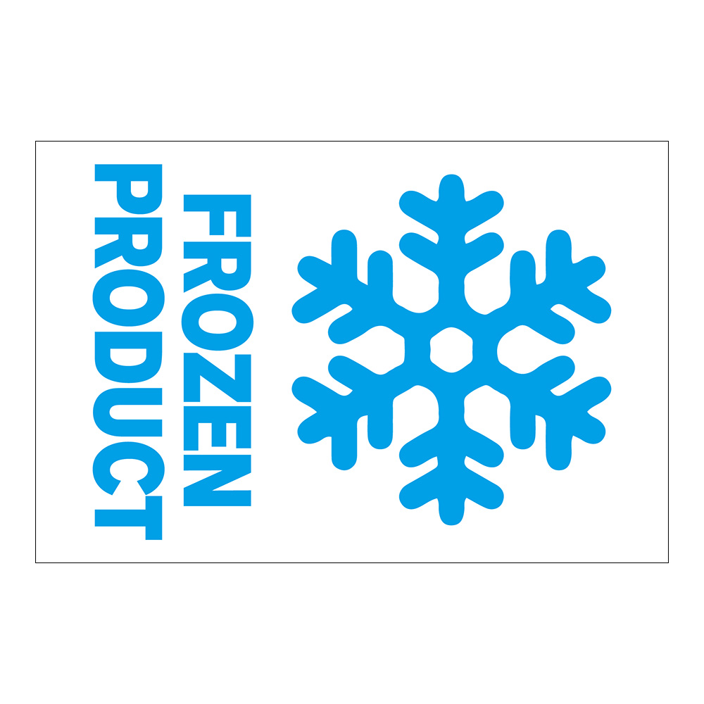 "Frozen Product" Vertical Rectangular Paper Label with Symbol & Blue Font - 4" x 6"