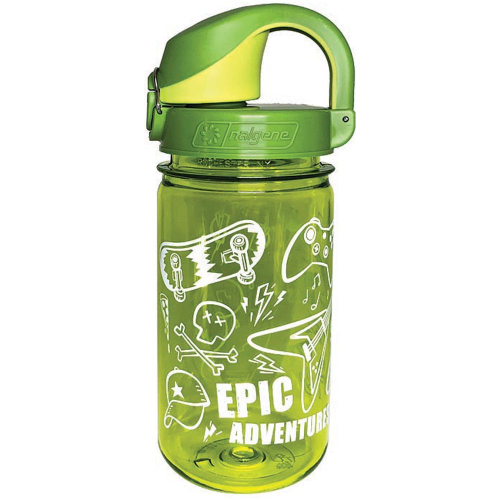 12 oz. Green with Printed "Epic" Design Nalgene® Kids On The Fly Sustain Water Bottle with Sprout Green Cap