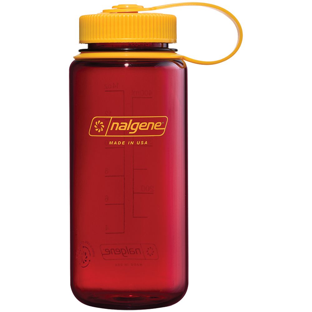 16 oz. Laker Red Wide Mouth Nalgene® Sustain Bottle with Golden Yellow
