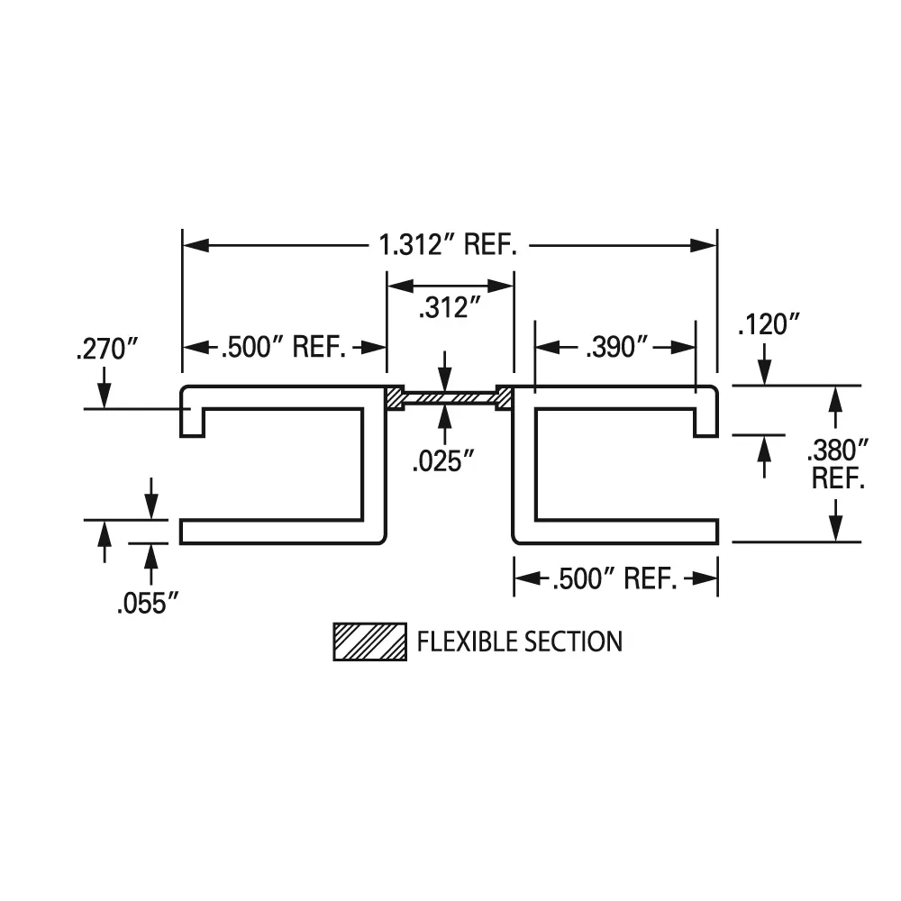 1/4" Clear RPVC Living Hinge