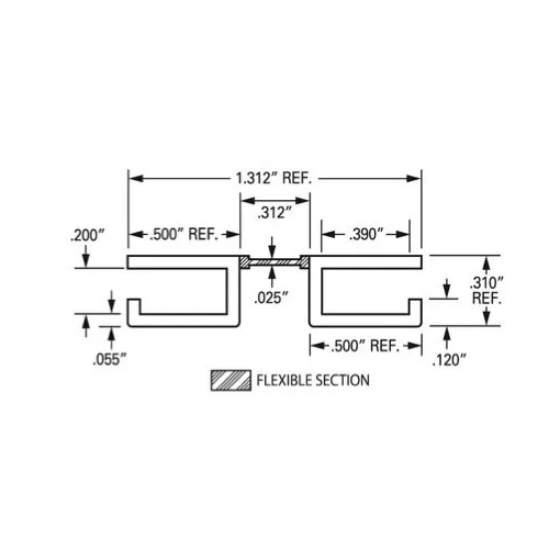 3/16" Clear RPVC Living Hinge