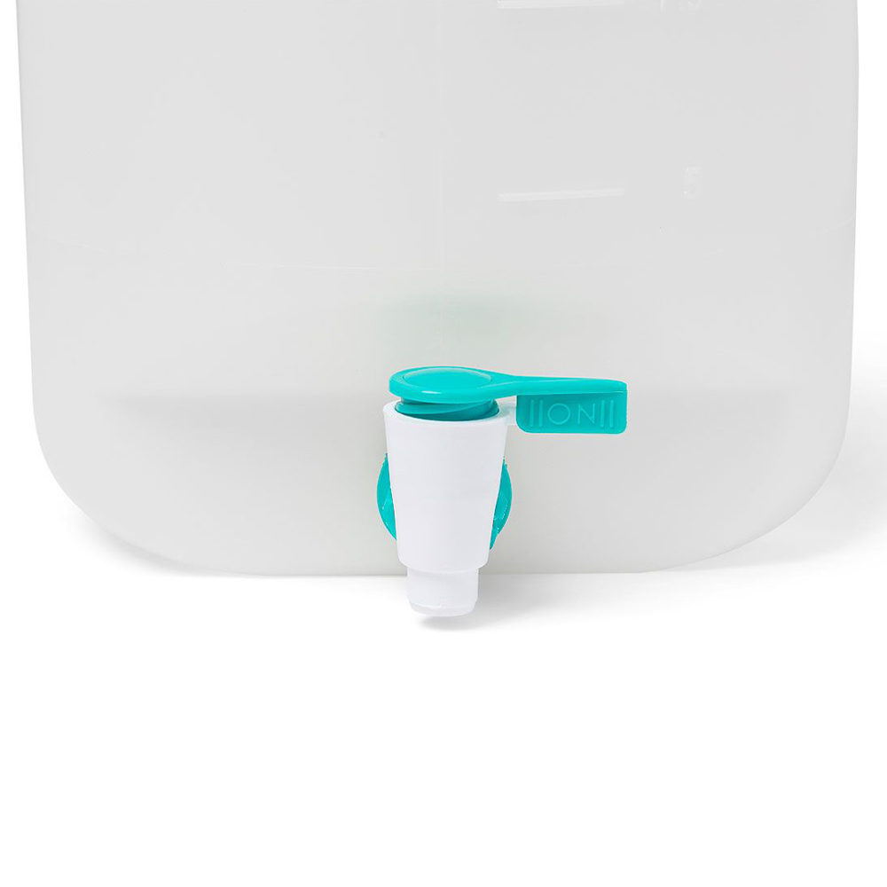 2-1/2 Gallon (10 Liter) Natural Polypropylene Autoclavable Round Carboy with 67mm White Screw Cap & Green & White Spigot