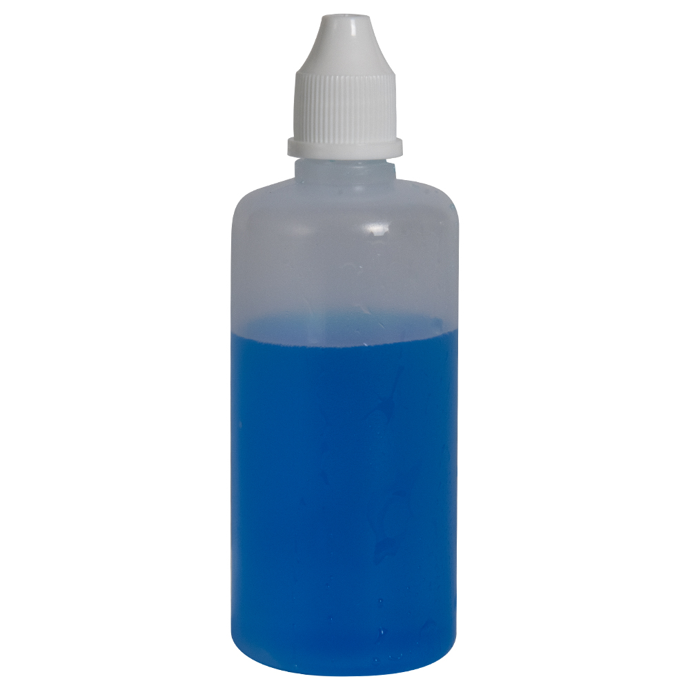 15mL (0.5 oz.) Natural LDPE Cylindrical Bottle with 13/415 Natural Dropper Tip & White Cap - Case of 12