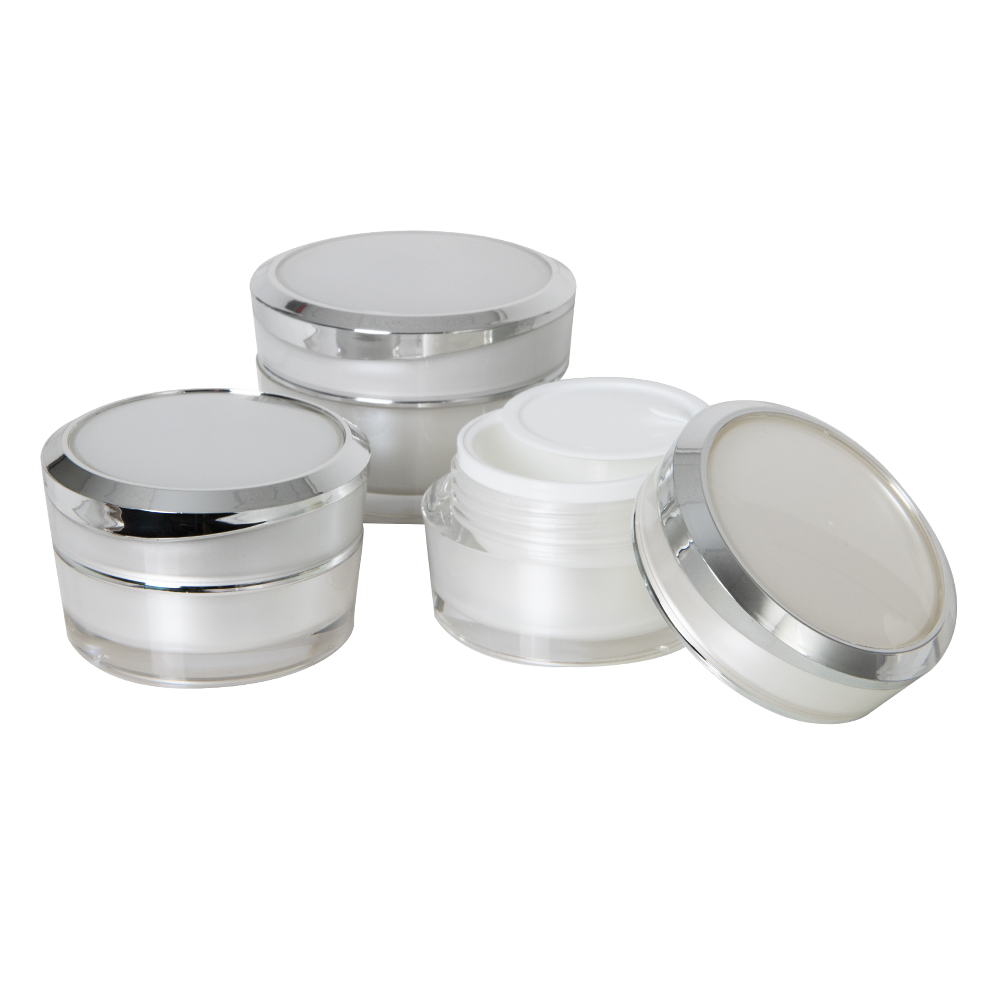 Pearlescent Inner Spray Round Jars with Caps & Disc Liners