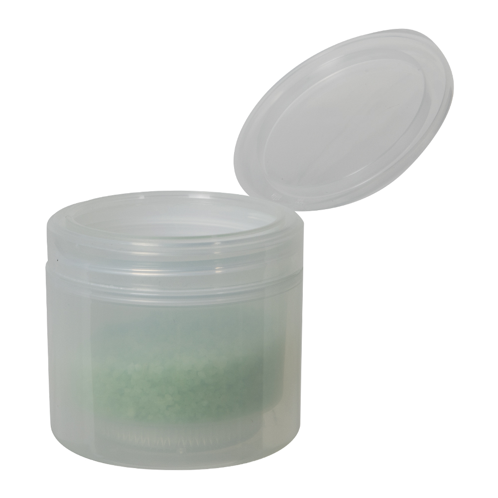 4 oz. Natural Polypropylene Straight-Sided Double-Walled Round Jar with 70/400 Natural Snap-Top Cap