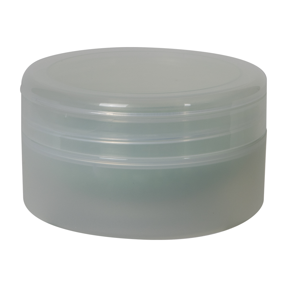 4 oz. Natural Frosted Polypropylene Straight-Sided Double-Walled Round Jar with 89/400 Natural Snap-Top Cap