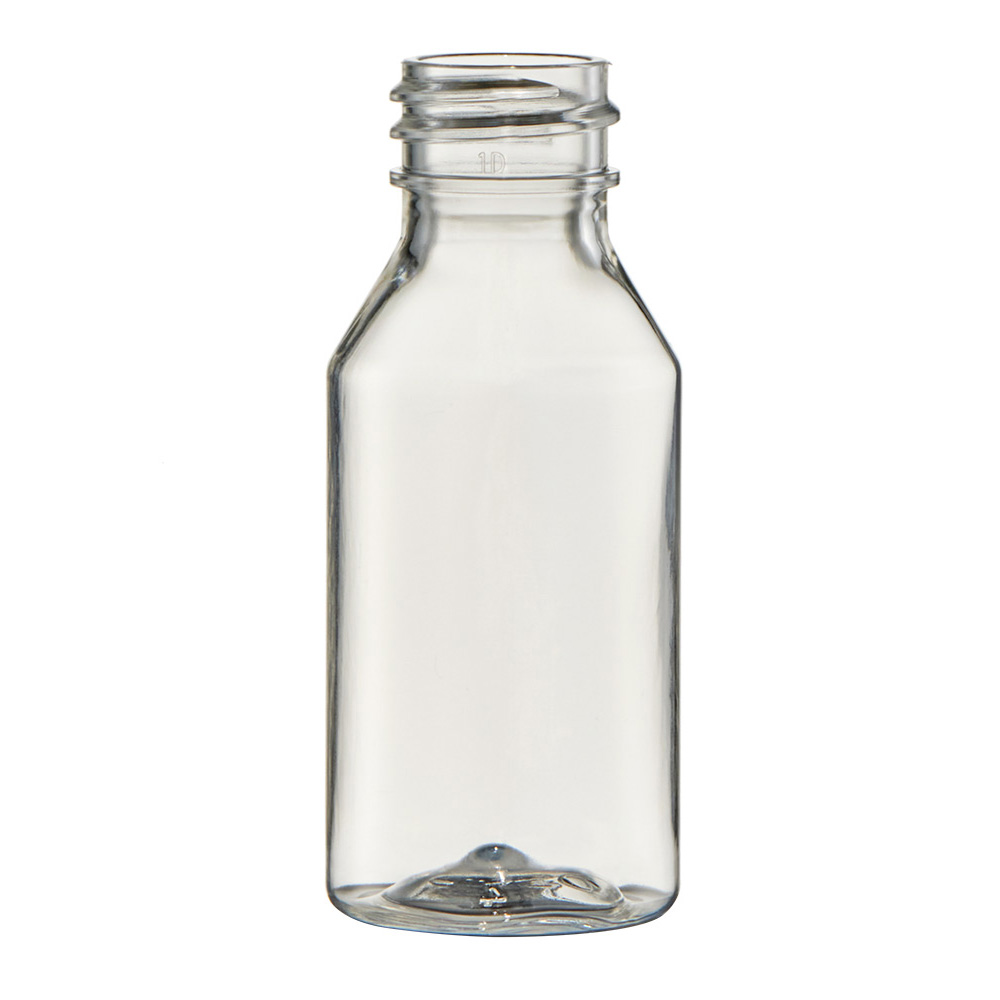 1 oz. Clear PET Modern Round Bottle with 20/410 Neck (Cap Sold Separately)