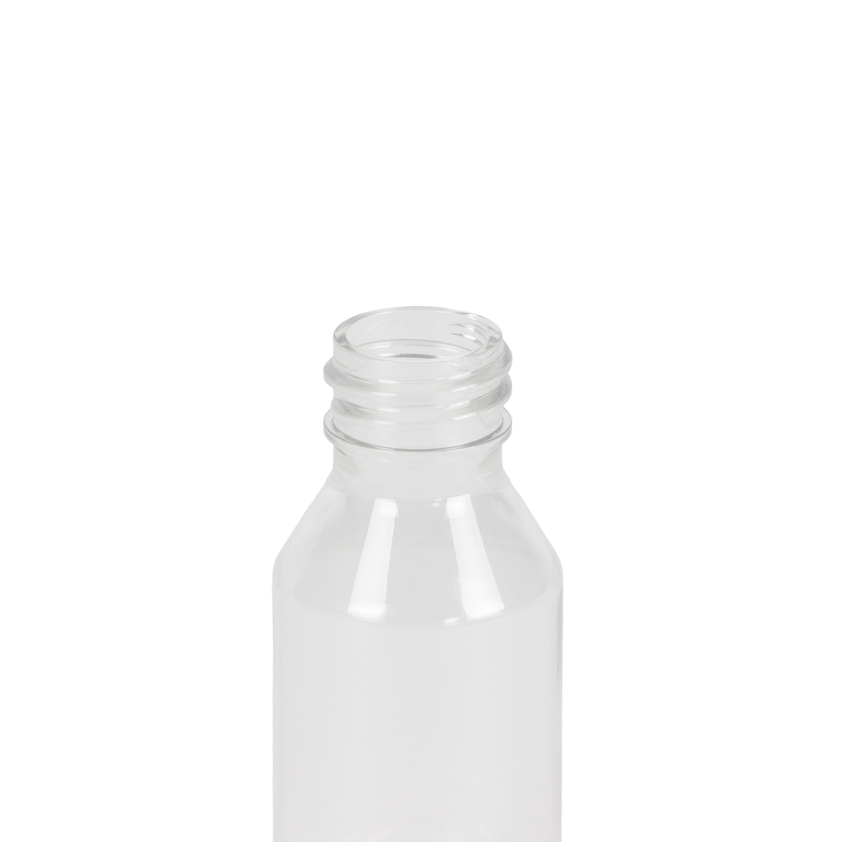 1 oz. Clear PET Modern Round Bottle with 20/410 Neck (Cap Sold Separately)