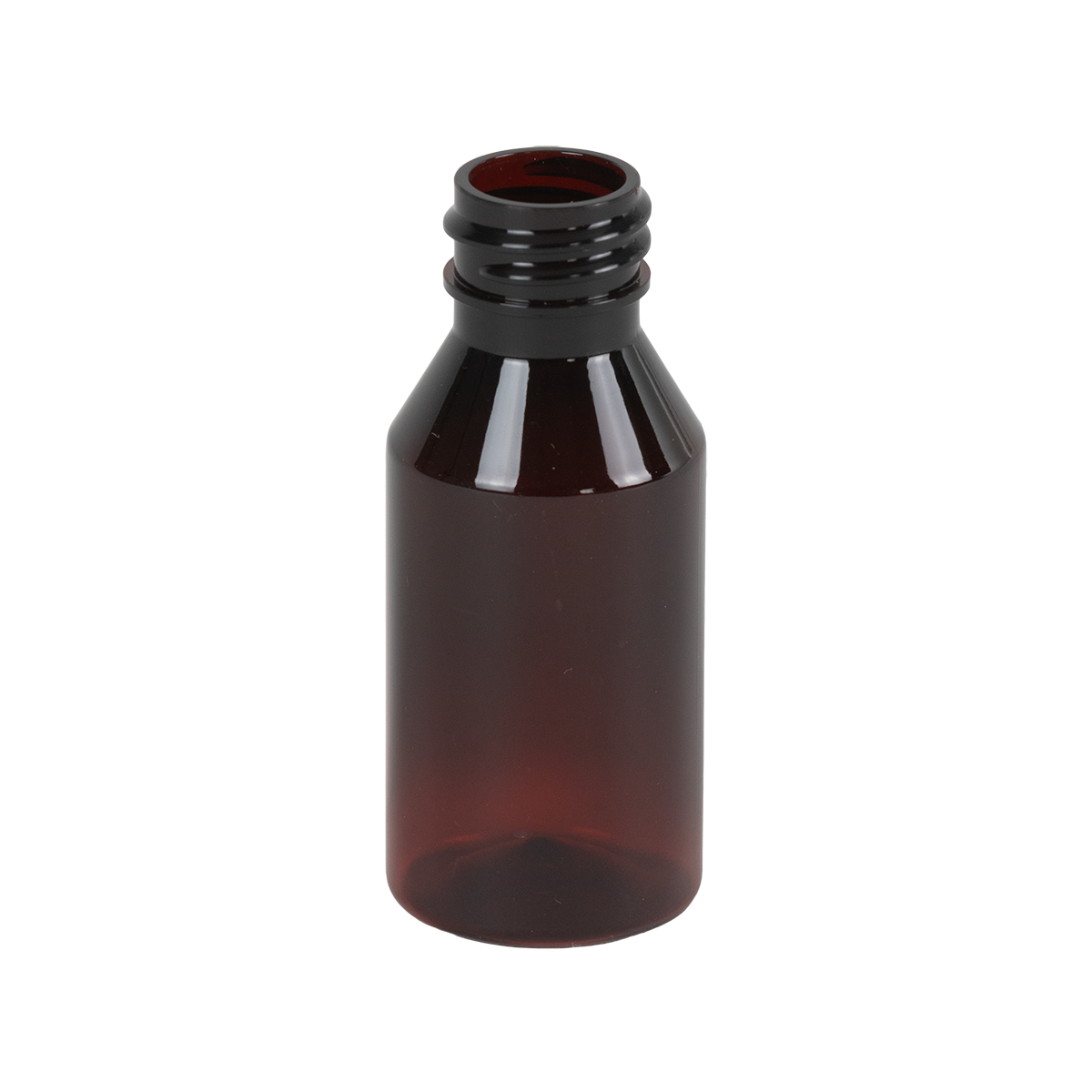 1 oz. Amber PET Modern Round Bottle with 20/410 Neck (Cap Sold Separately)