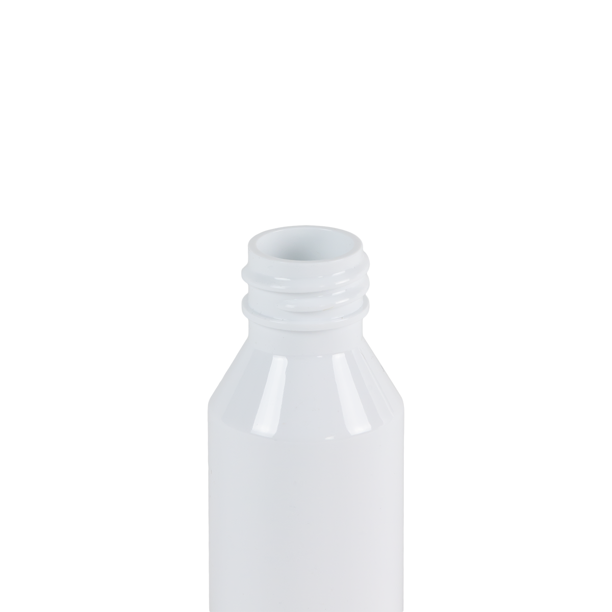 1 oz. White PET Modern Round Bottle with 20/410 Neck (Cap Sold Separately)