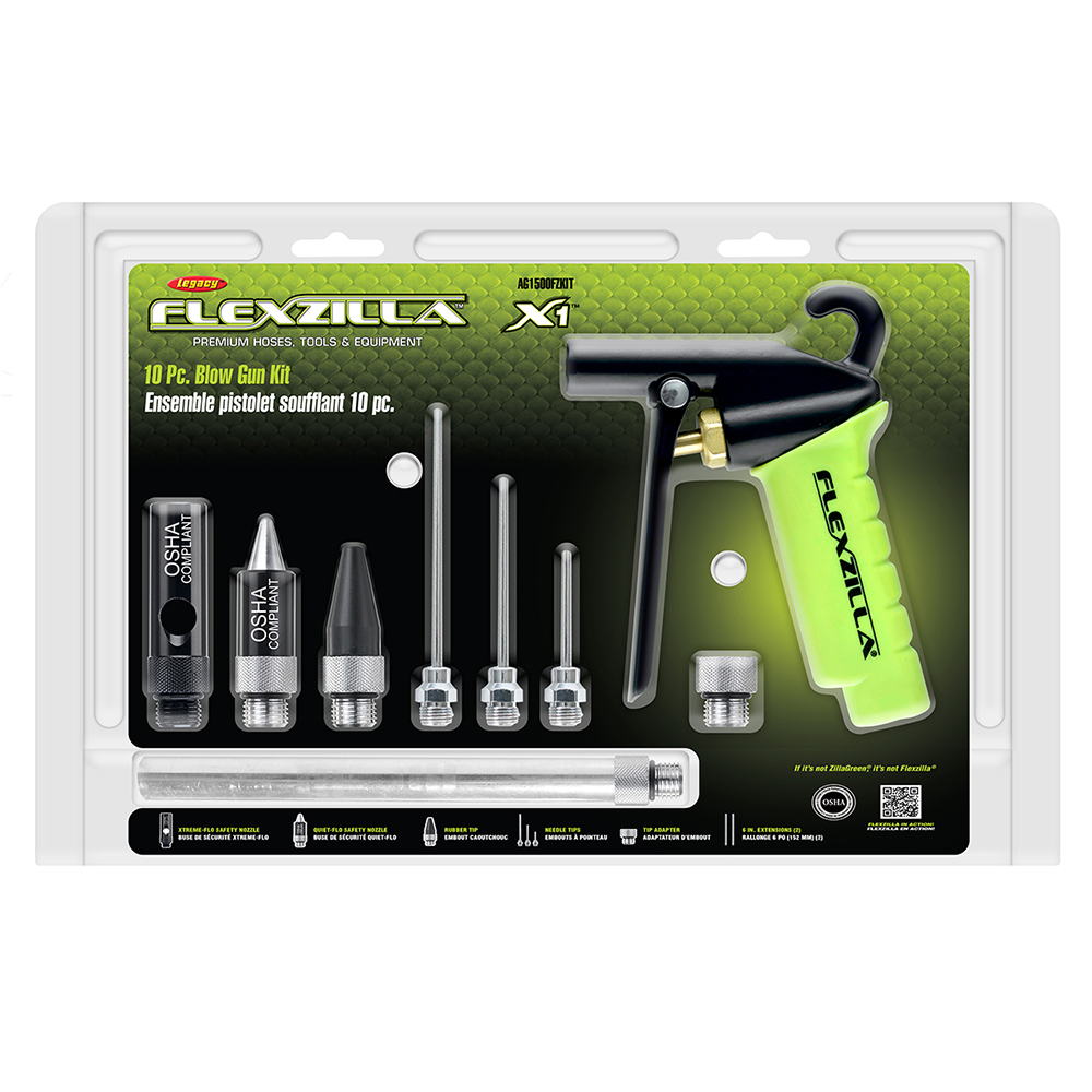 Flexzilla® X1™ 10-Piece Blow Gun Kit with Extensions