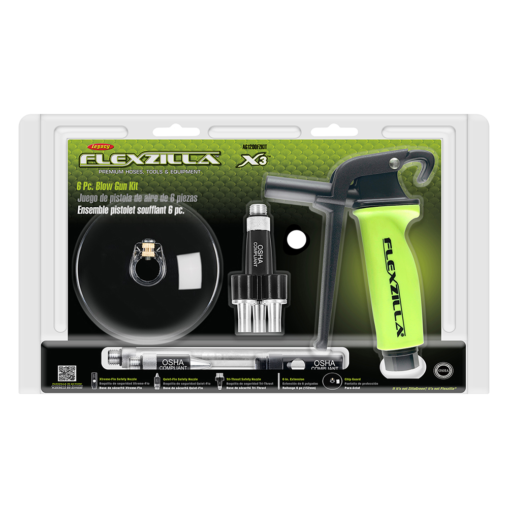 Flexzilla® X3™ 6-Piece Blow Gun Kit with Variable Flow Trigger
