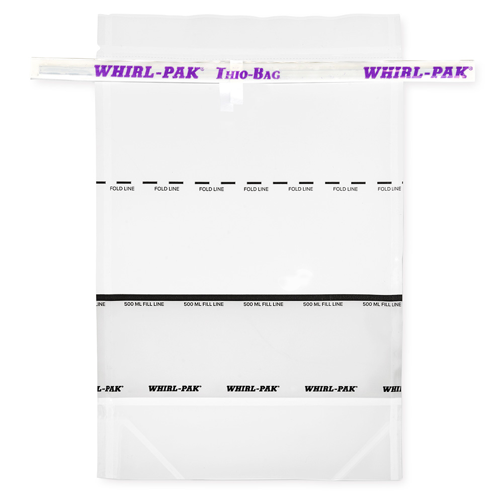 17 oz. Whirl-Pak® Gusseted Bottom Thio-Bag® Dosed Sterile Sample Bag - 6" W x 9" L x 3 mil Thick (Case of 100)