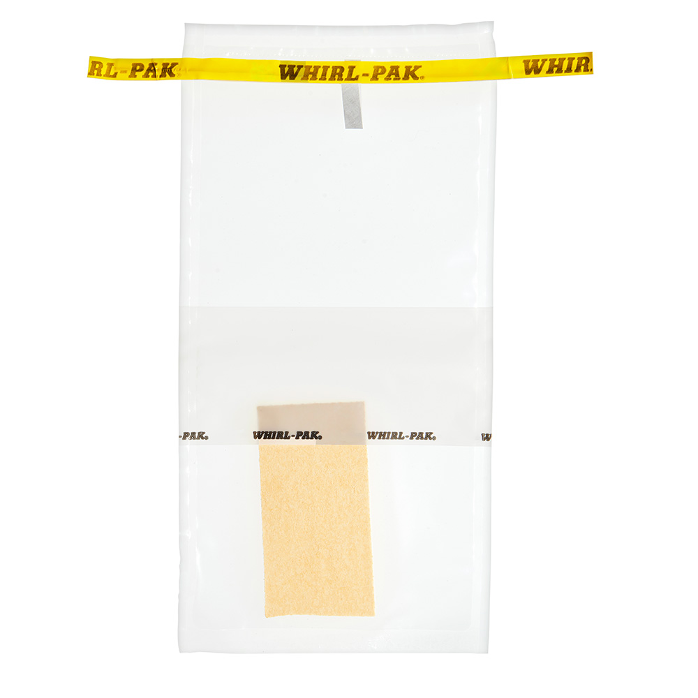 18 oz. Whirl-Pak® Sampling Bag with Dry Cellulose Speci-Sponge® - 4-1/2" W x 9" L x 2.5 mil Thick (Case of 100)