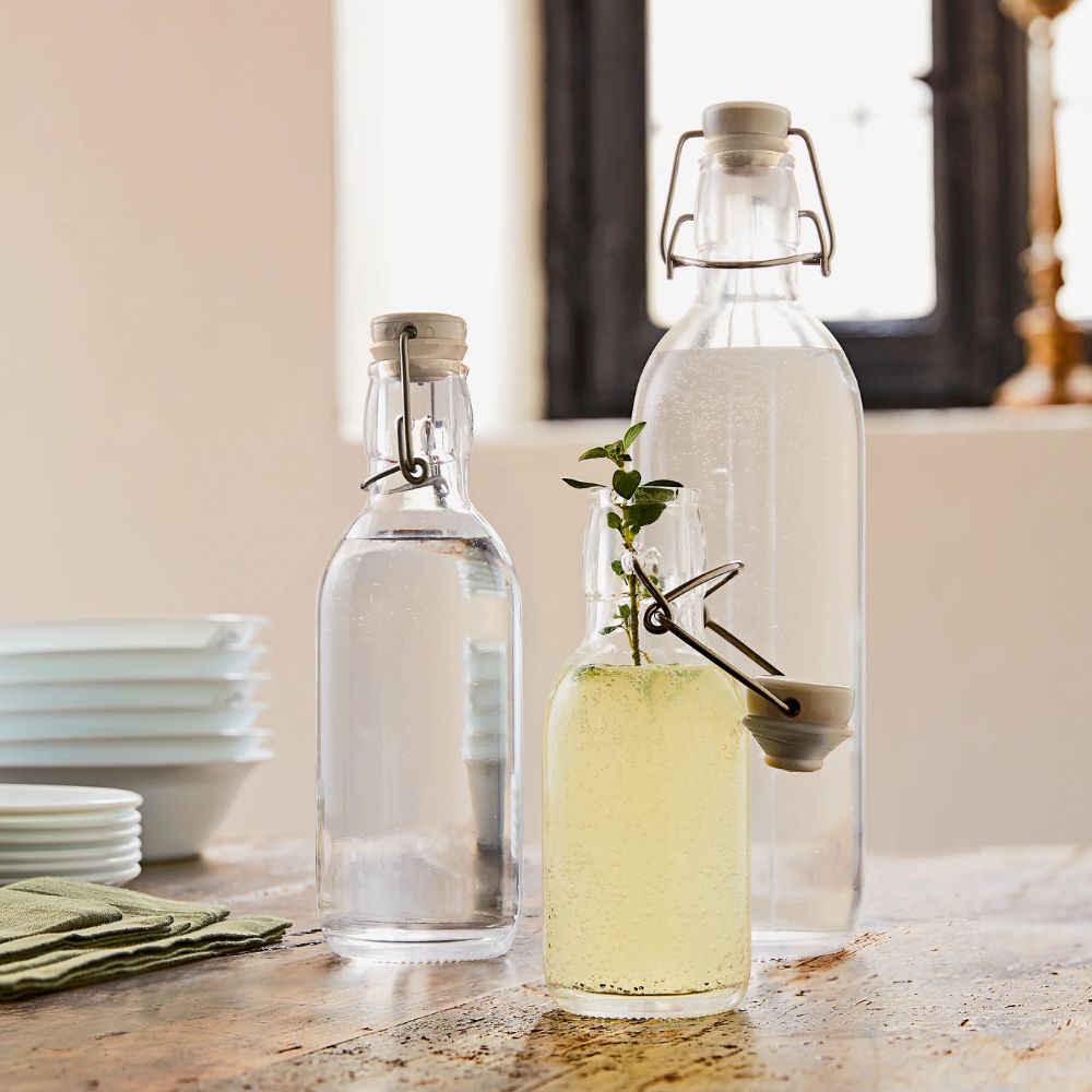 Round Glass Swing Top Bottles