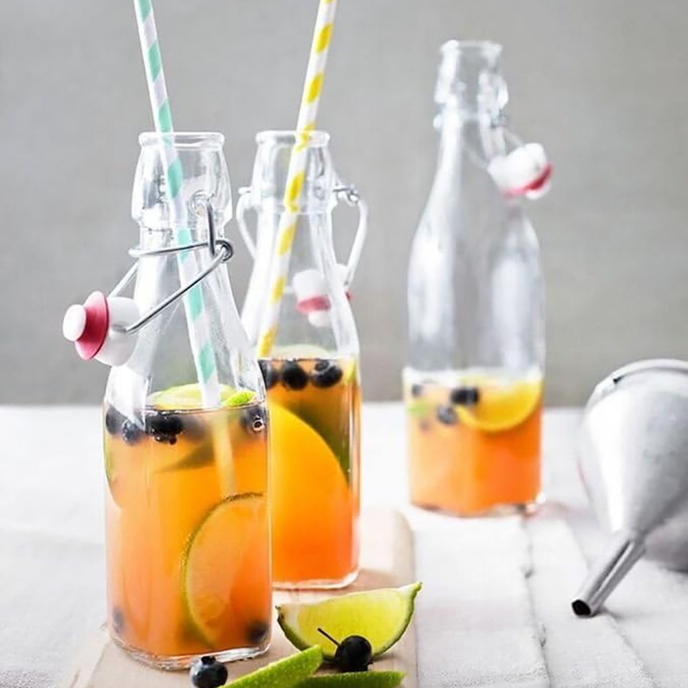 Square Glass Swing Top Bottles