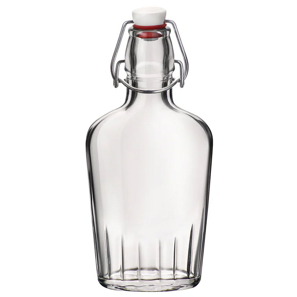 Flat Flask Glass Swing Top Bottles