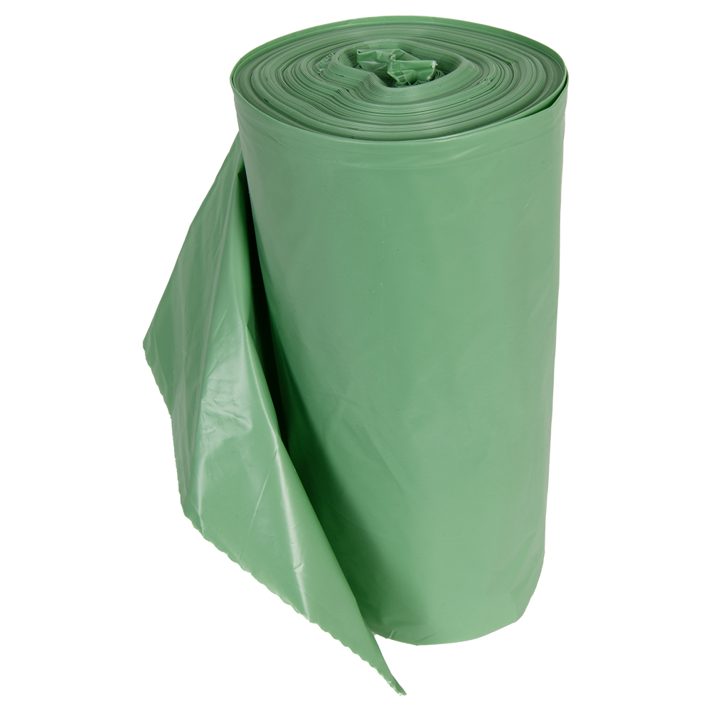 40-45 Gallon Green High Density TruBio Biodegradable Trash Can Liners - 40" W x 48" L x 19 Micron Thick (Case of 200)