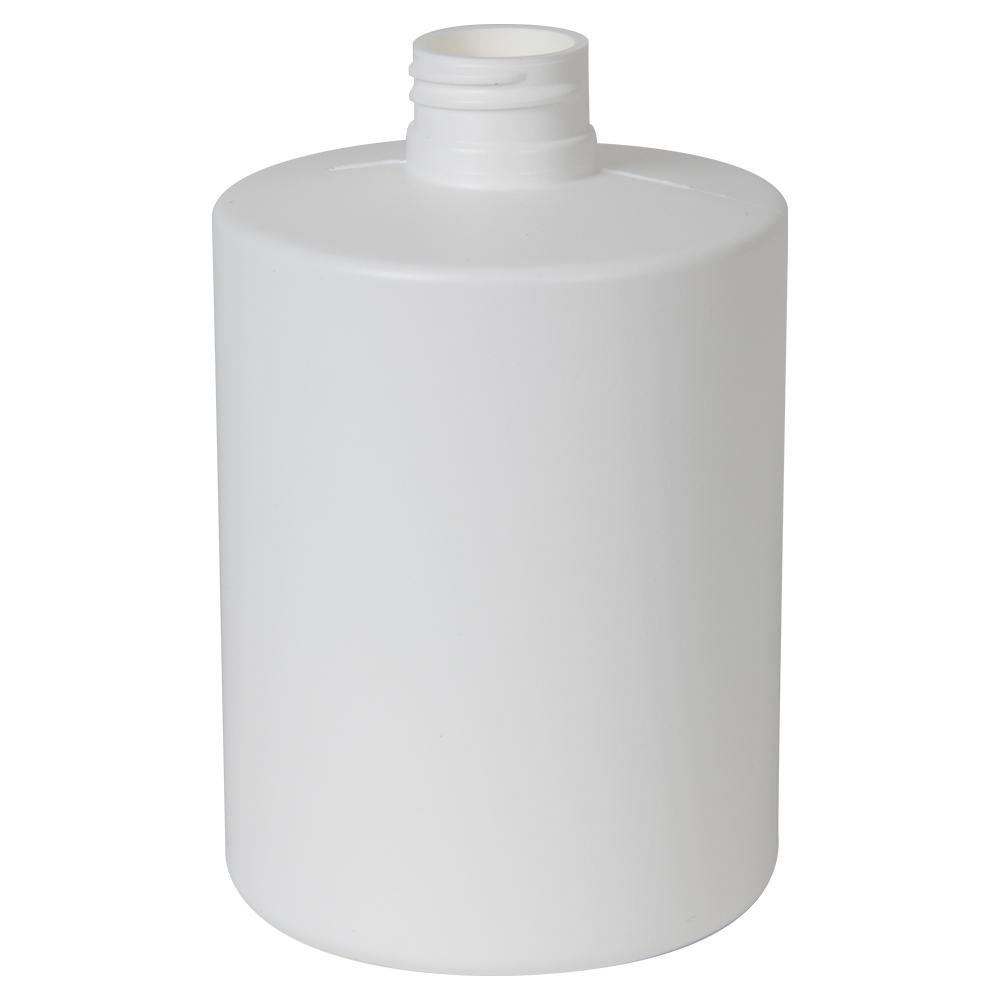 10 oz. White HDPE Squat Cylindrical Straight Bottom Bottle with 24/410 Neck (Cap Sold Separately)