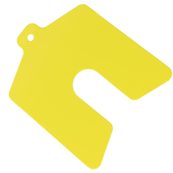 20-Pack Yellow PVC Slotted Shims - 0.020" Thickness, 2" X 2" Size For Bolts And Screws