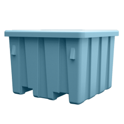 Cadet Blue Meese Bulk Container with Lid (700 lbs. Capacity) - 45" L x 45" W x 33" Hgt.