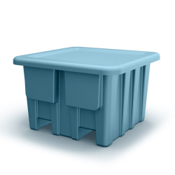 Cadet Blue Meese Bulk Container with Lid (1500 lbs. Capacity) - 47" L x 47" W x 30" Hgt.