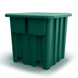 Jade Green Meese Bulk Container with Lid (1500 lbs. Capacity) - 47" L x 47" W x 44-1/4" Hgt.