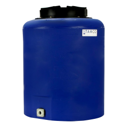 20 Gallon Tamco® Vertical Blue PE Tank with 12-1/2" Lid & 3/4" Fitting - 19" Dia. x 24" High