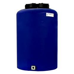 25 Gallon Tamco® Vertical Blue PE Tank with 12-1/2" Lid & 3/4" Fitting - 19" Dia. x 29" High