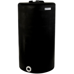 75 Gallon Tamco® Vertical Black PE Tank with 8" Lid & 2" Fitting - 24" Dia. x 44" High