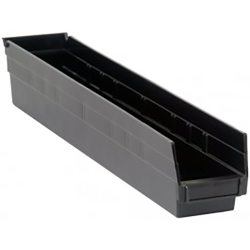 Black Quantum® High Recycled Shelf Bin - 23-5/8" L x 4-1/8" W x 4" Hgt.
