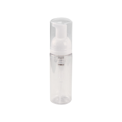 50mL Clear PET Foamer Style Cylinder Bottle with Foamer Pump & Over-Cap