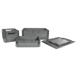 Two-piece Gray Hinged Lid for 24" L x 16" W Schaefer Lightweight Straight Walled Containers