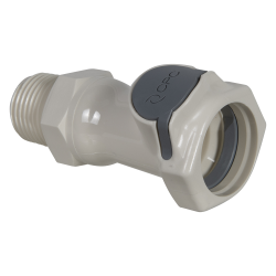 1/2" MNPT FFC35 Series Polysulfone Coupling Body - Straight Thru (Insert Sold Separately)