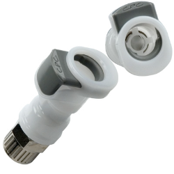 3/8" OD In-line Ferruleless PTF NSF-Listed APC Series Acetal Coupling Body w/Shroud  - Shutoff (Insert Sold Separately)