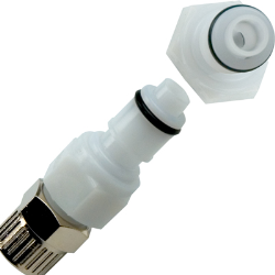 1/4" OD In-line Ferruleless PTF NSF-Listed APC Series Acetal Insert - Shutoff (Body Sold Separately)