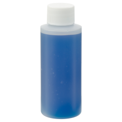1 oz. Natural HDPE Cylindrical Sample Bottle with 20/410 White Ribbed Cap with F217 Liner