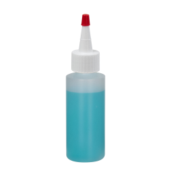 2 oz. Natural HDPE Cylindrical Sample Bottle with 24/410 White Yorker Cap