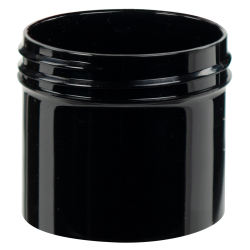 2 oz. Black Polypropylene Thick Wall Straight-Sided Round Jar with 70/400 Neck (Cap Sold Separately)