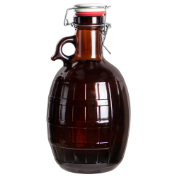 Amber Barrel Glass Growler Jug with Swing Closure