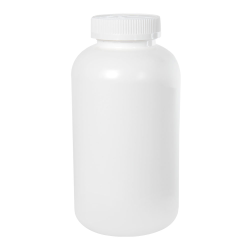 950cc/37.4 oz. White HDPE Packer Bottle with 53/400 White Ribbed CRC Cap with F217 Liner